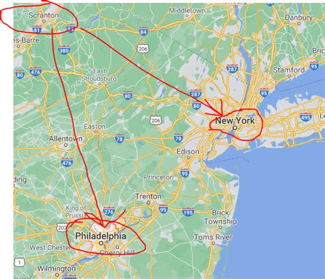 Philadelphia to Scranton .